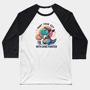 Creative Dino Artist Baseball T-Shirt